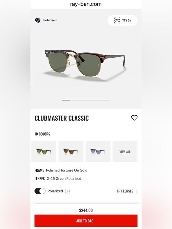 Ray-Ban Accessories - Ray-Ban NWOT POLARIZED Clubmaster  - Tortoise Frame with Pinkish Color Lense
